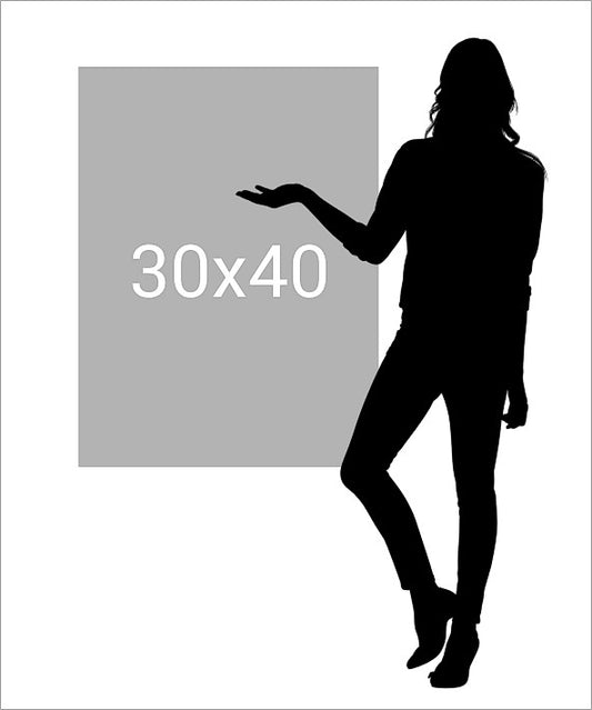 30X40 Frame for representative against 5 feet 3 inch human