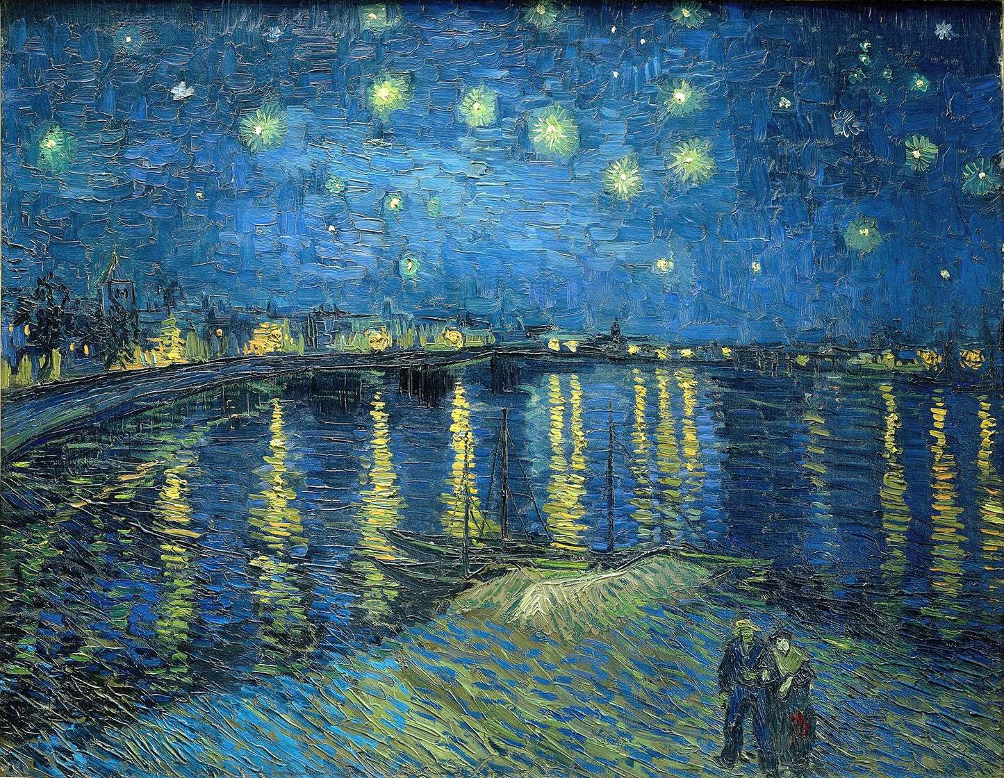 Vincent van Gogh’s “Starry Night Over the Rhône” – Enchanting Nighttime Canvas Art