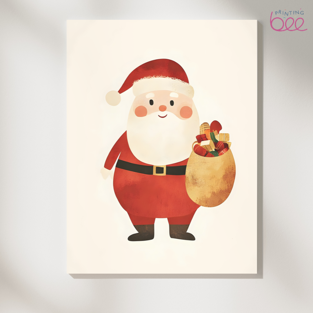 Cute Santa Claus with Gift Sack Print