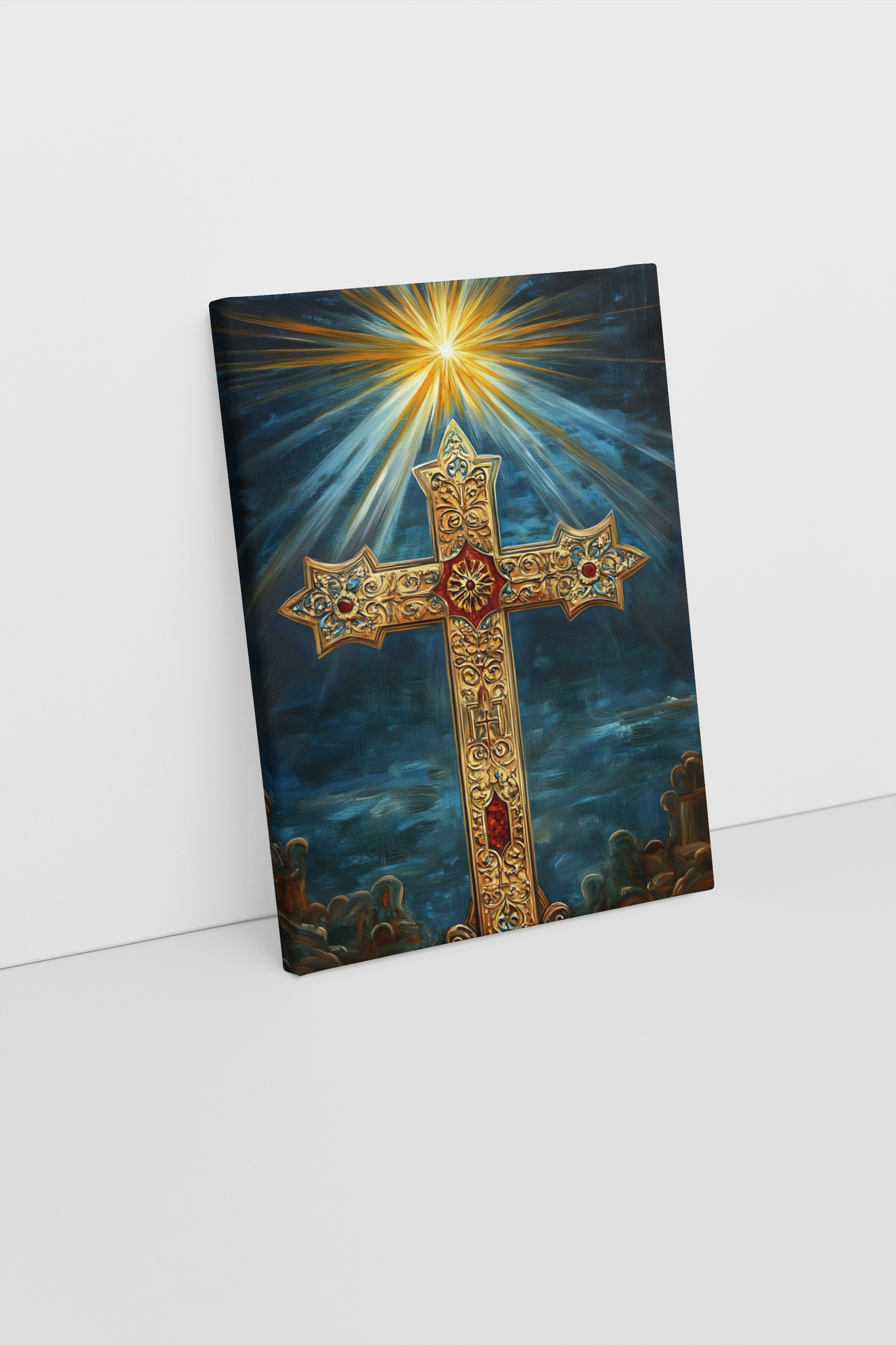 Golden Cross Radiance Canvas Print