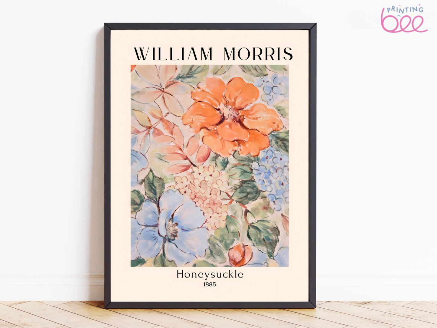 William Morris Honeysuckle Pattern (1885) – Art Print on Canvas and Paper