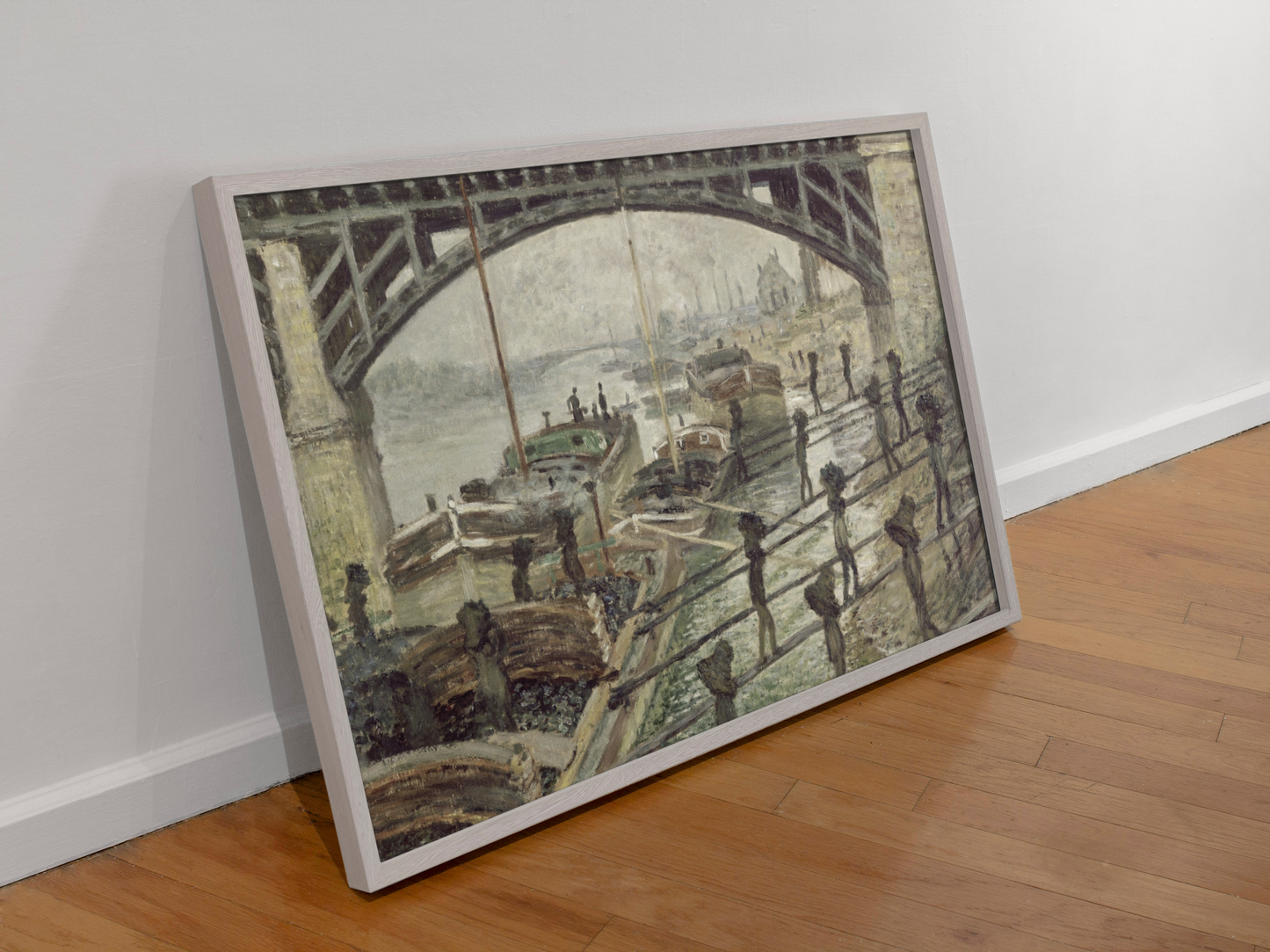 Monet's "Coal Workers at the Bridge" - Industrial Charm Canvas Print