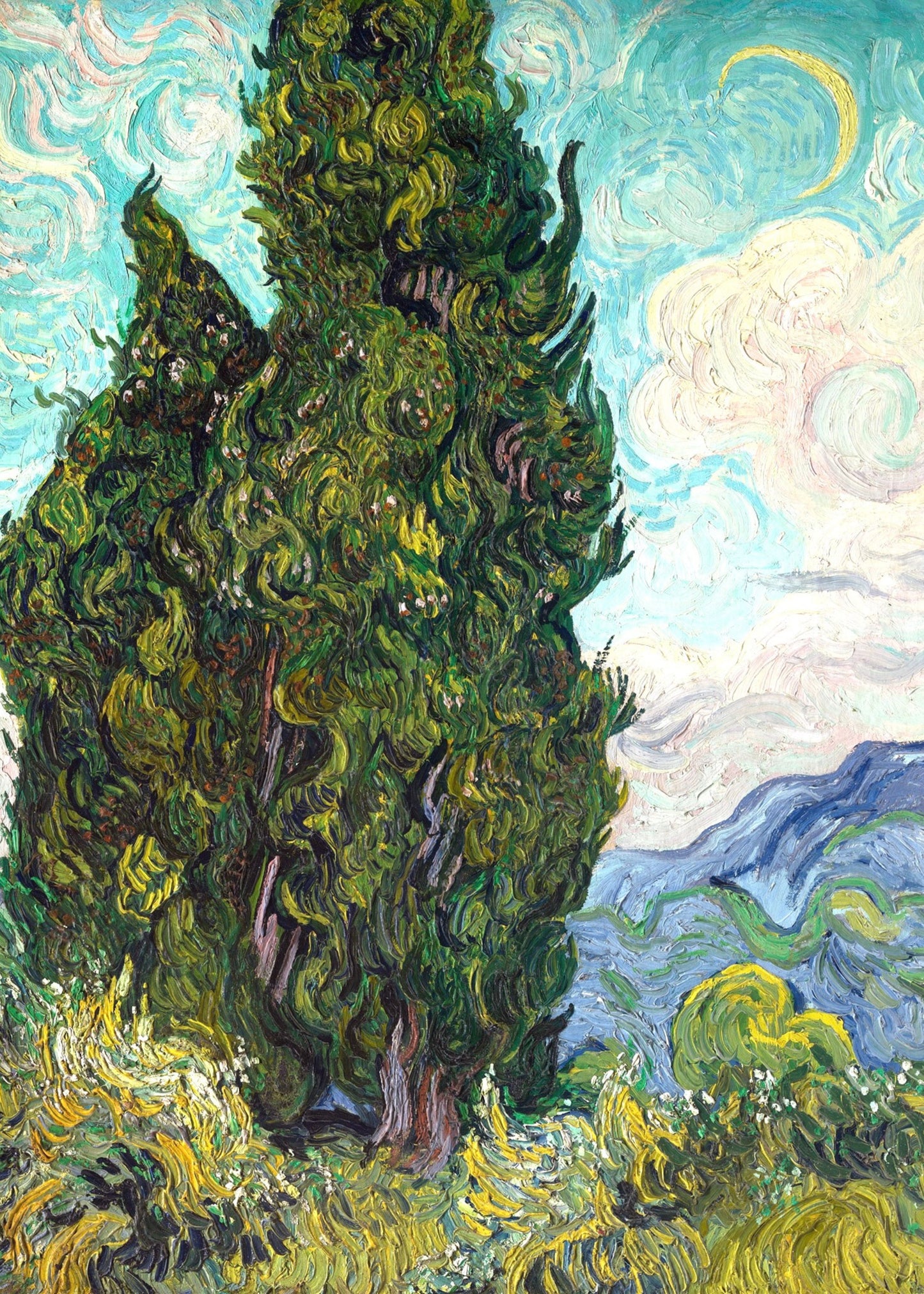 Vincent van Gogh’s "Cypress Trees" – Canvas Art Print