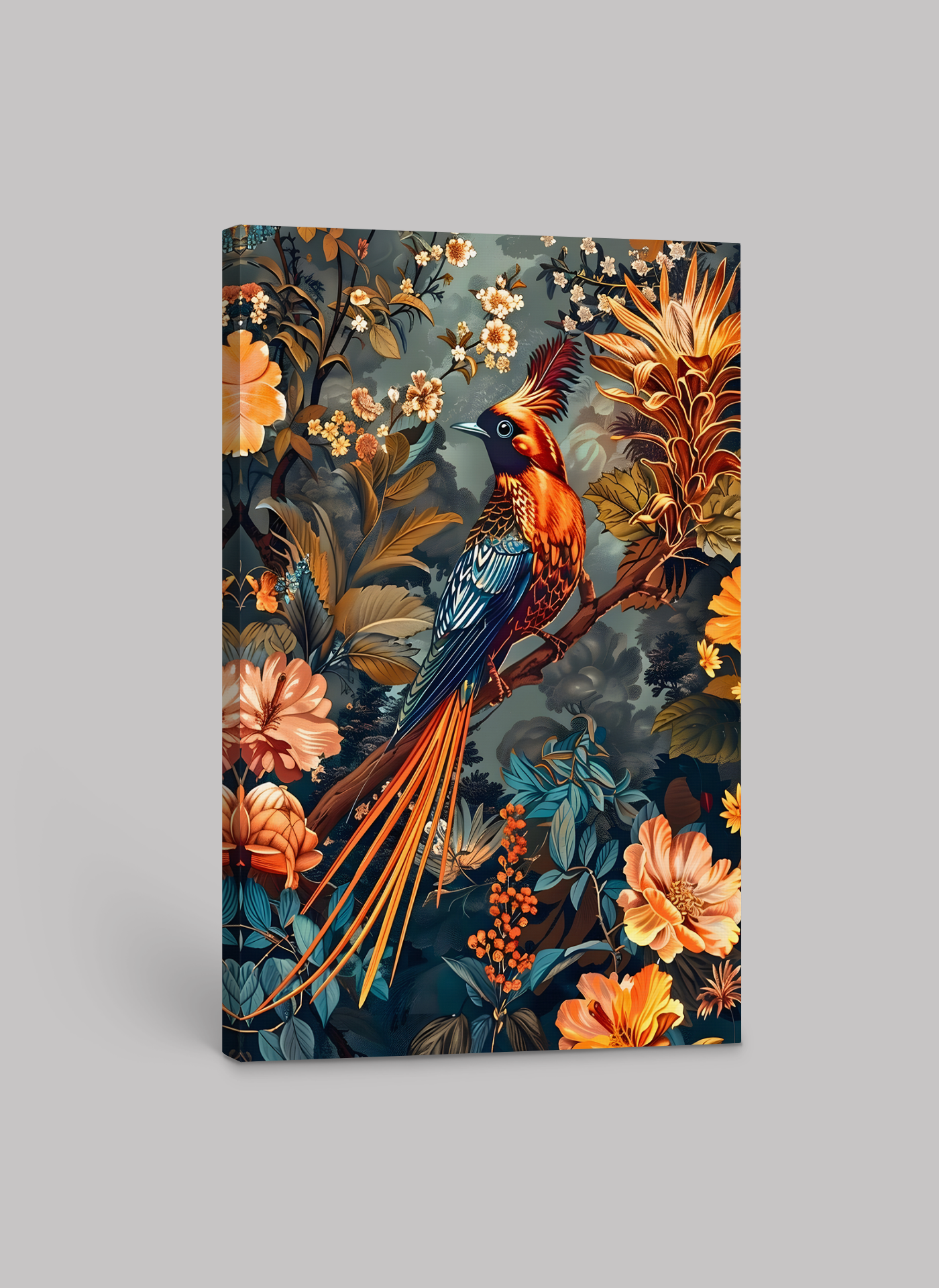 William Morris Inspired Bird & Floral Art Print – Canvas or Fine Art Paper
