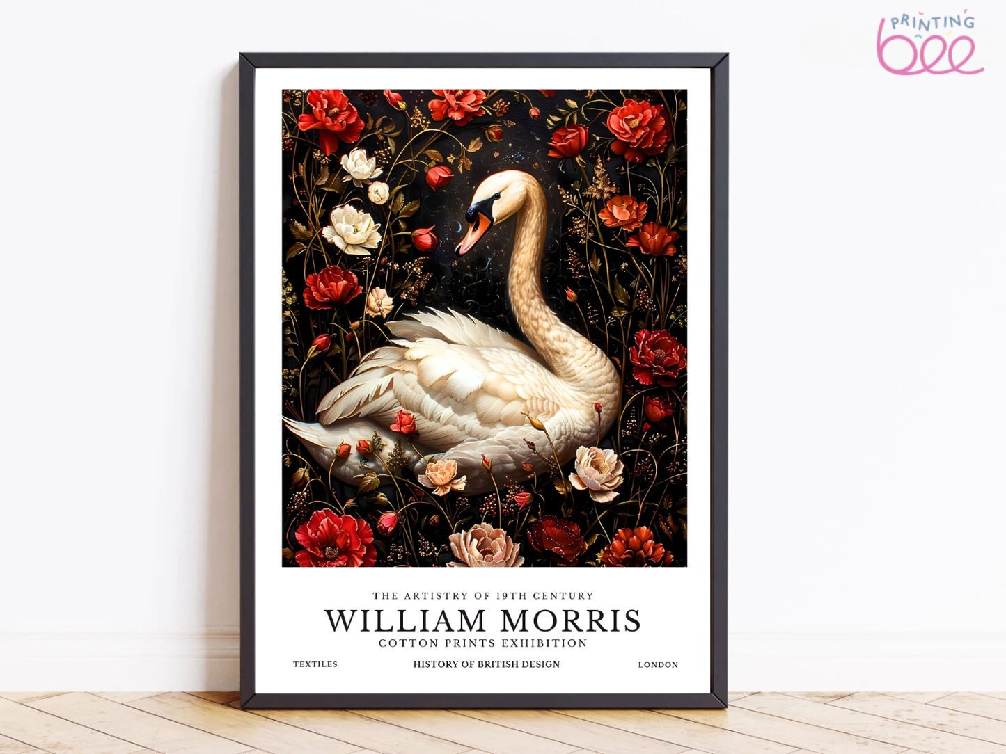 William Morris Swan in Bloom – Art Print on Canvas and Paper