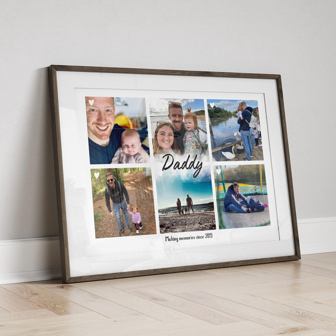 Personalised Daddy Photo Colllage, Father's Day Gift, Picture Frame for Dad, Birthday Gift for Him, Family Photo Print, Unique Dad Gift Art