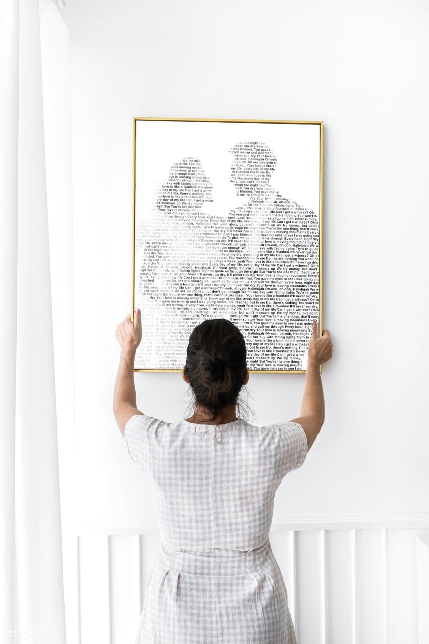 Personalised Father's Day Song Lyrics Print From Photo, Custom Lyric Silhouette Wall Art Gift for Dad