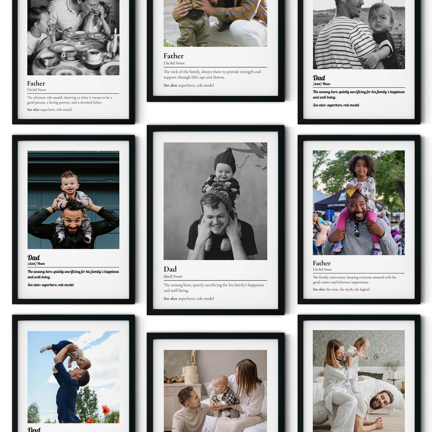 Personalised Father's Day Dad Definition Print From Photo, First Fathers Day Gift From Daughter Son Wife