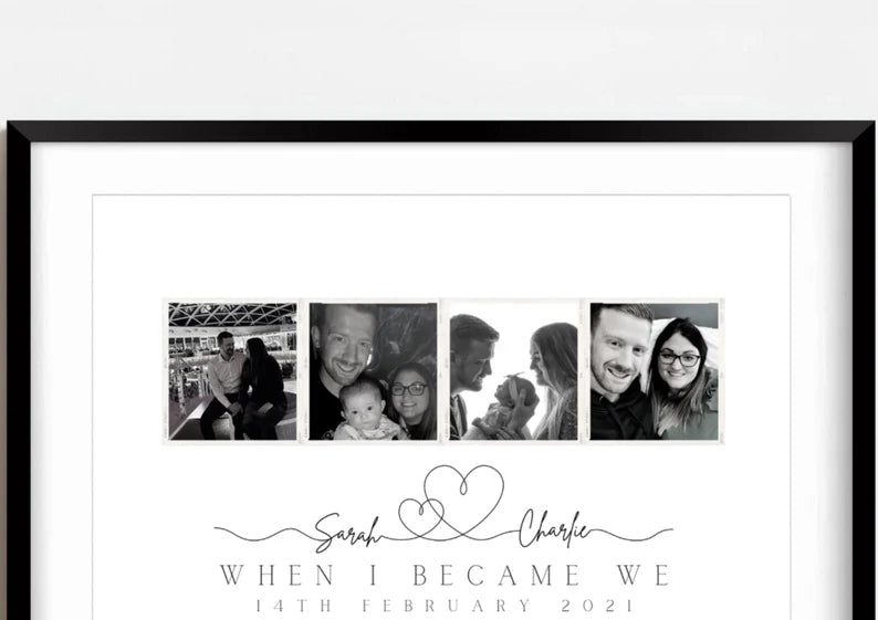 Anniversary Photo Print, Minimalist Line Art, Gift for Girlfriend Wife Fiance, Gift for Her Him, First Anniversary Celebration, Birthday