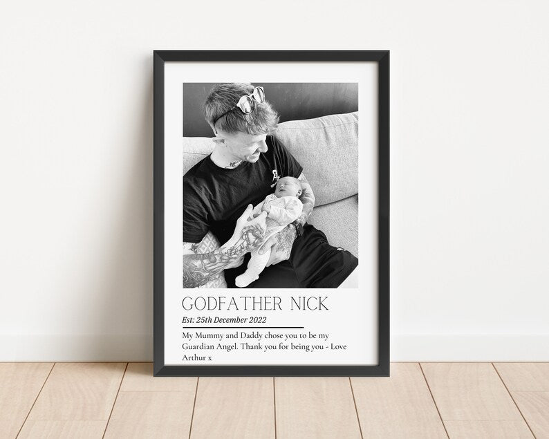 Personalised Godfather Print, Fathers Day, Gift Godson Goddaughter, Godfather Birthday, Custom Gift Godfather, Godparents Proposal, Uncle
