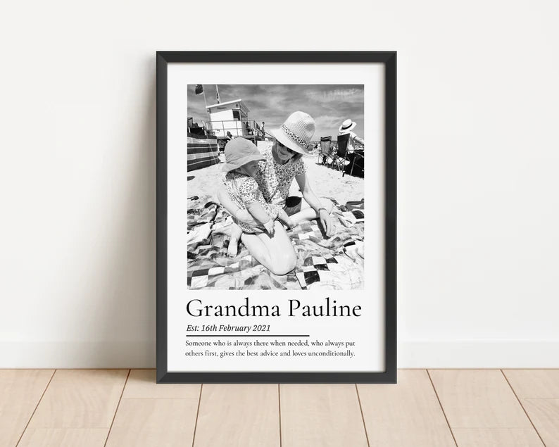Custom Nana Photo Print, Nanny Birthday Gift, Nonna Present from Children, Photo Framed Print Nana, Mothers Day Gift for Mum, Nan Gift