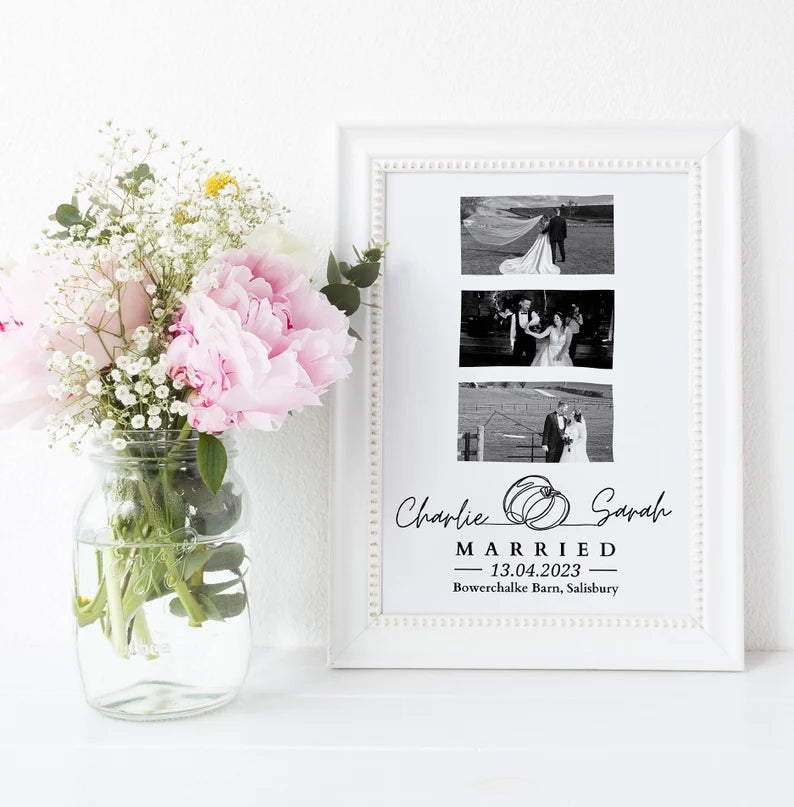 Custom Wedding Day Keepsake Gift Print, Gift for Couple, Gift for Her Him, Custom Wedding Day Gift, 1st Anniversary Wedding Day Memory Print