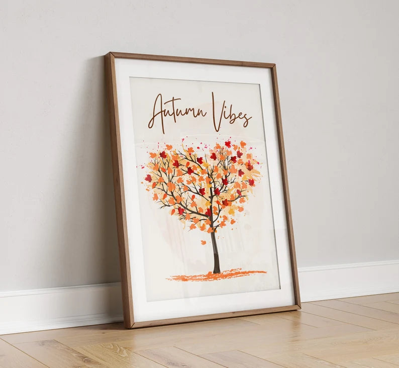 Autumn Vibes Wall Print, Autumnul Home Decor, Autumnal Decor, Seasonal Autumn Style, Fall Poster, Autumn Wall Art, Vibrant Autumnal Frame