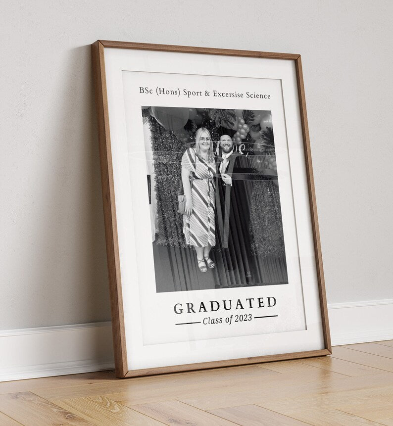 Personalised Graduation Gift, Graduation Photo Gift for Him Her, University Leaving Gift, Gift for Son Daughter, Celebration Career Wall Art