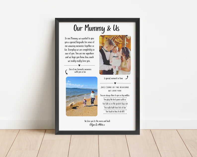 Personalised My Mummy and Me Print, Custom Photo Print, Mum Keepsake, Mum and Child Gift, First Mother's Day, Mum Birthday Gift,Mothers Day