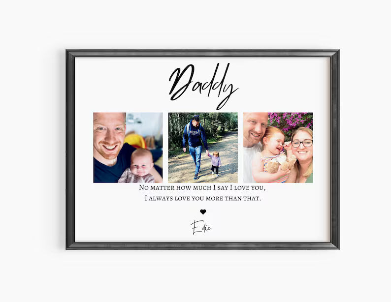 Custom Dad Gift, Personalised Gift from Son Daughter, Daddy Birthday Father's Day Print, Family Wall Art, Birthday Gift for New Daddy Baby