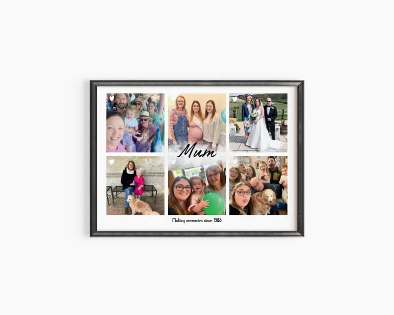 Personalised Mum Photo Gift, Mothers Birthday Gift, Picture Board for Mum Dad, Birthday Photo Gift, Family Photo Print, First Mothers Day
