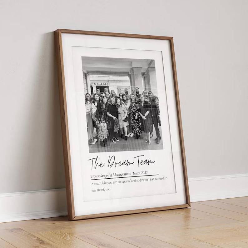 Custom Team Leaver Gift, Personalised Work Colleague Print, Office Thank You Keepsake, Retirement Picture Frame, Coworker Leaving Gift