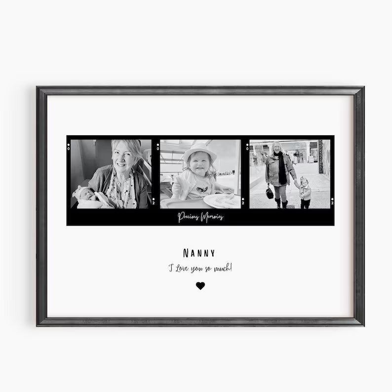 Personalised Nana Gift Print, Thank You Gift for Nanny, Granny Birthday Gift, Polaroid Nanny Gift, New Grandma Thank You Decor, Family Gift