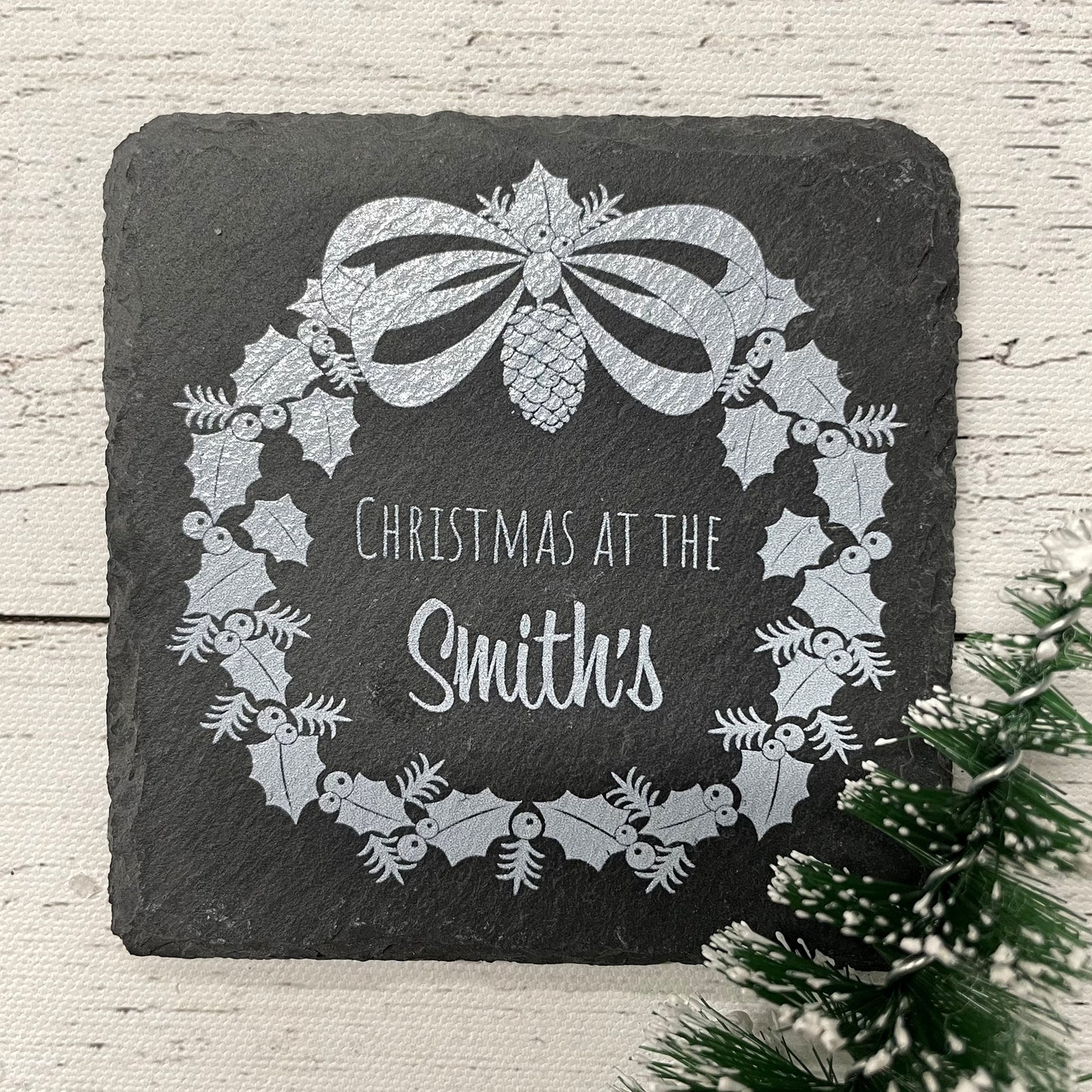Personalised Christmas Table Place Name Coaster