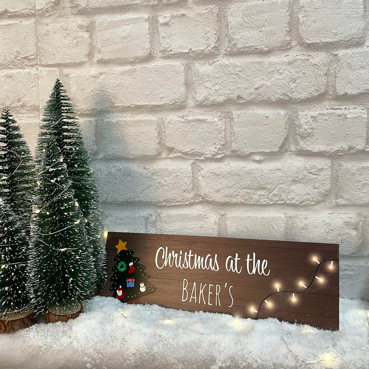 Personalised Christmas Family Wooden Block