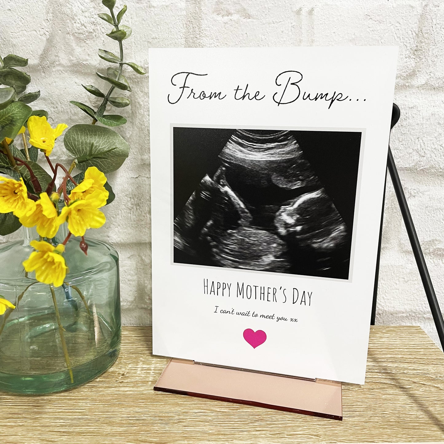 Personalised 'From the Bump' Acrylic Plaque with a Mirrored or Wooden Stand