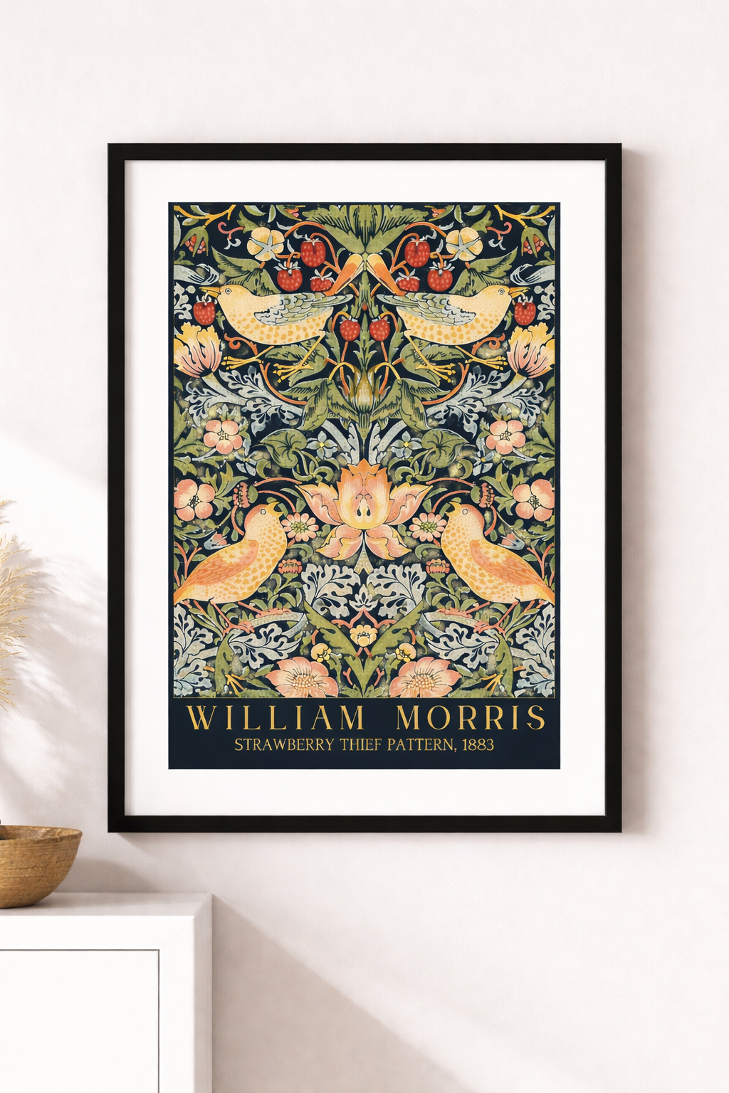 William Morris "Strawberry Thief" Canvas Print - Classic Victorian Design (1883)