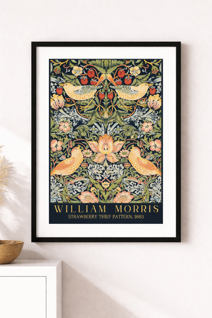 William Morris "Strawberry Thief" Canvas Print - Classic Victorian Design (1883)