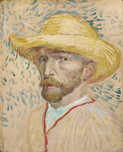 Vincent van Gogh’s “Self-Portrait with Straw Hat” – Premium Canvas Art Print
