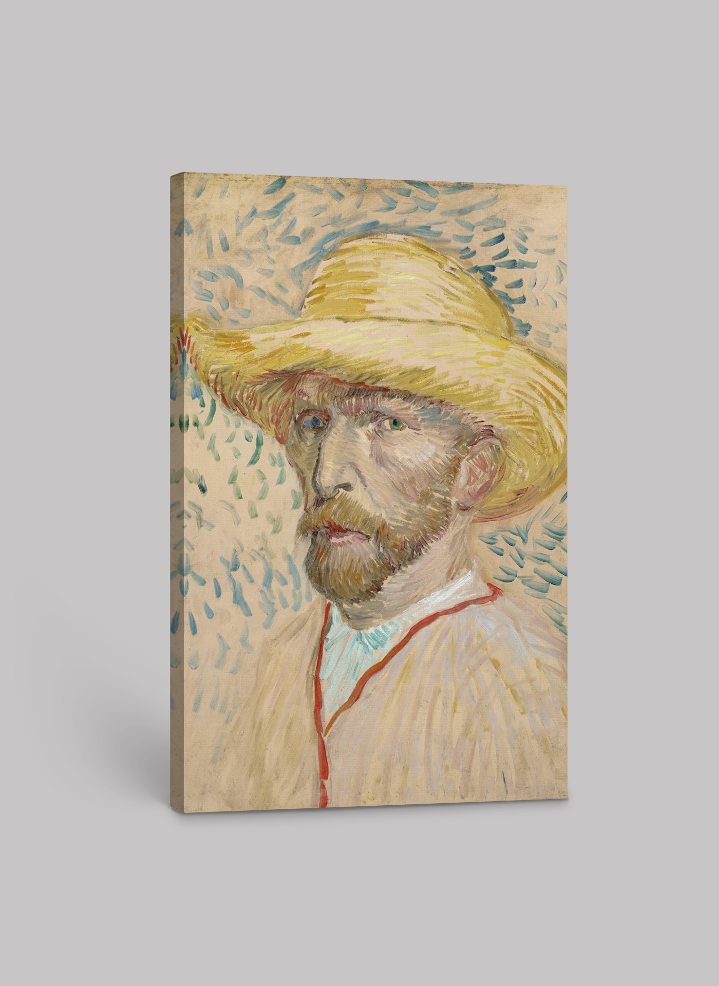 Vincent van Gogh’s “Self-Portrait with Straw Hat” – Premium Canvas Art Print