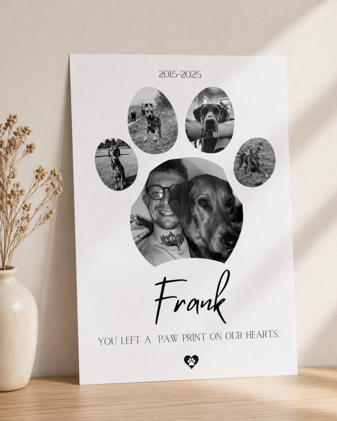 Personalised Dog Memorial Gift Photo Collage Print, Pet Loss Gift, Rainbow Bridge Tribute,Pet Remembrance Gift