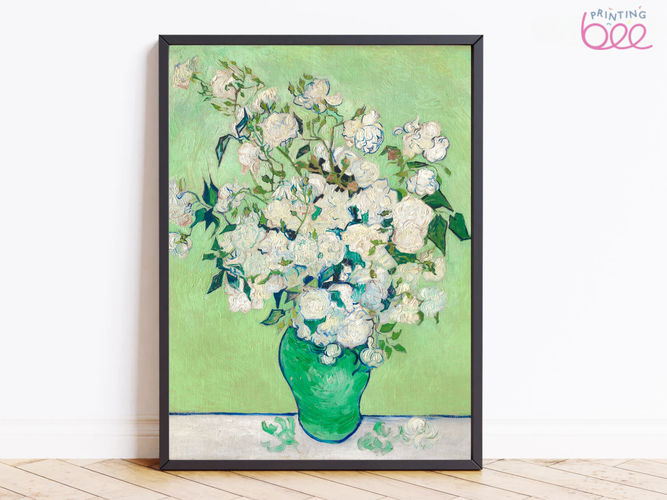 Vincent van Gogh’s “Vase with White Roses” – Exquisite Canvas Art Print