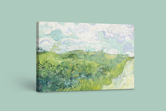 Vincent van Gogh’s “Field with Green and Clouds” – Serene Canvas Art