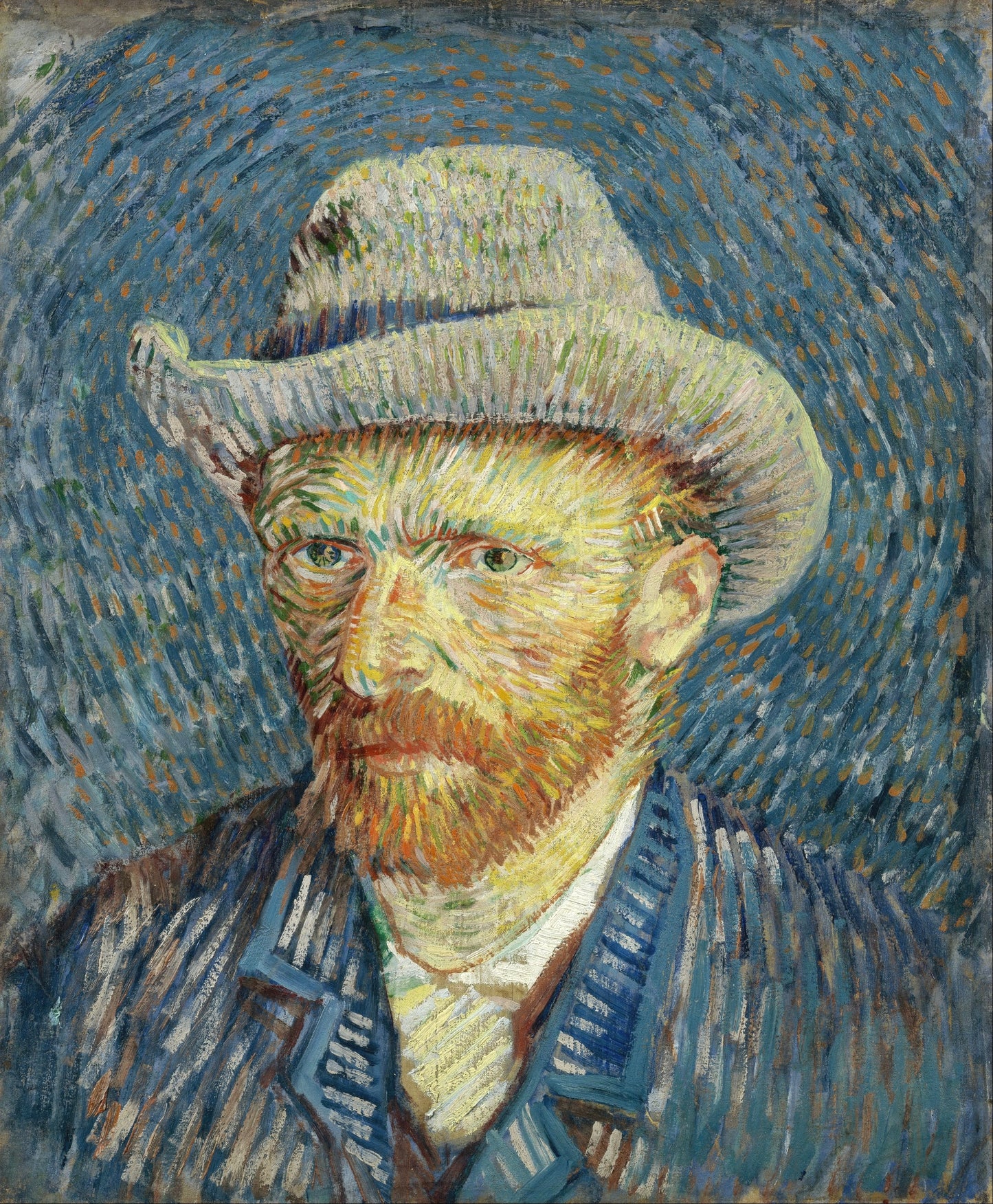 Vincent van Gogh’s “Self-Portrait with Grey Felt Hat” – Premium Canvas Art Print