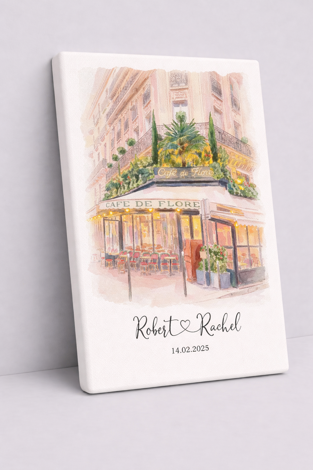 Personalised Wedding Venue Watercolour Portrait From Photo | First Date & Anniversary Gift | Custom Canvas or Framed