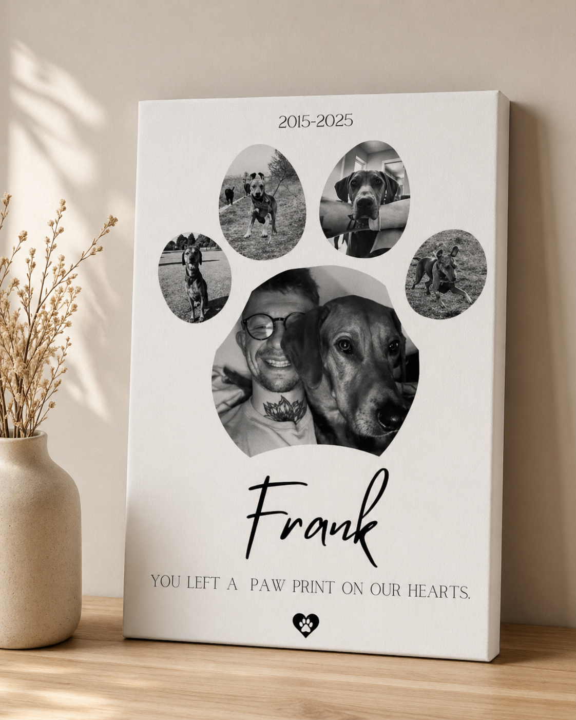 Personalised Dog Memorial Gift Photo Collage Print, Pet Loss Gift, Rainbow Bridge Tribute,Pet Remembrance Gift