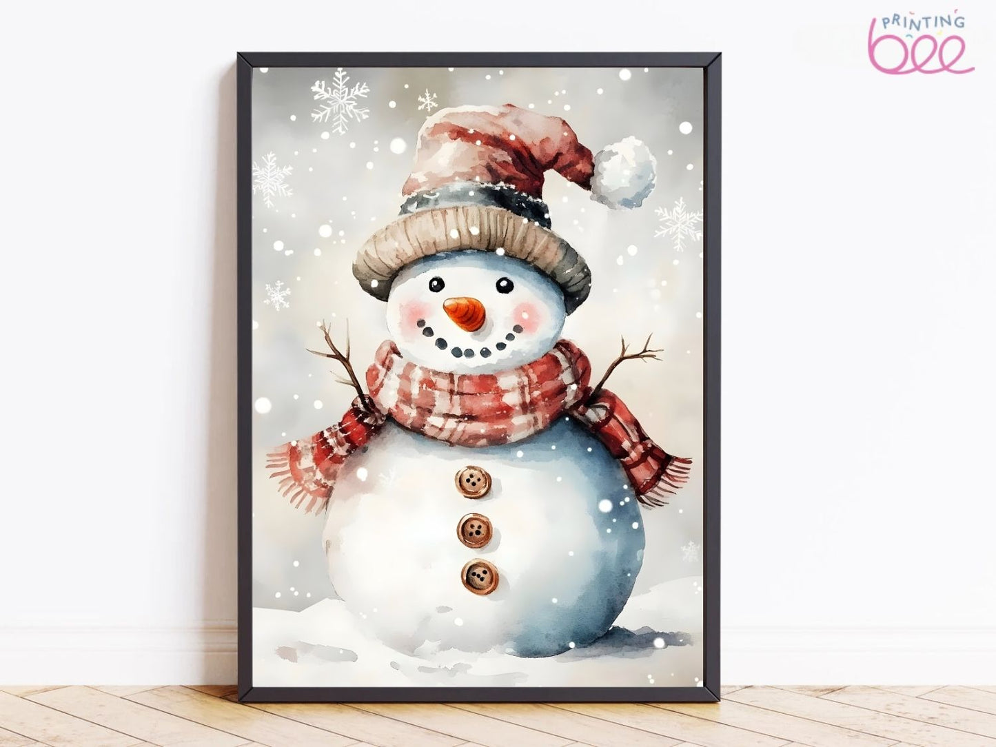 Adorable Snowman Canvas Print - Winter Holiday Decor with Festive Charm