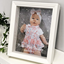 Load image into Gallery viewer, canvas baby photo in picture frame front view
