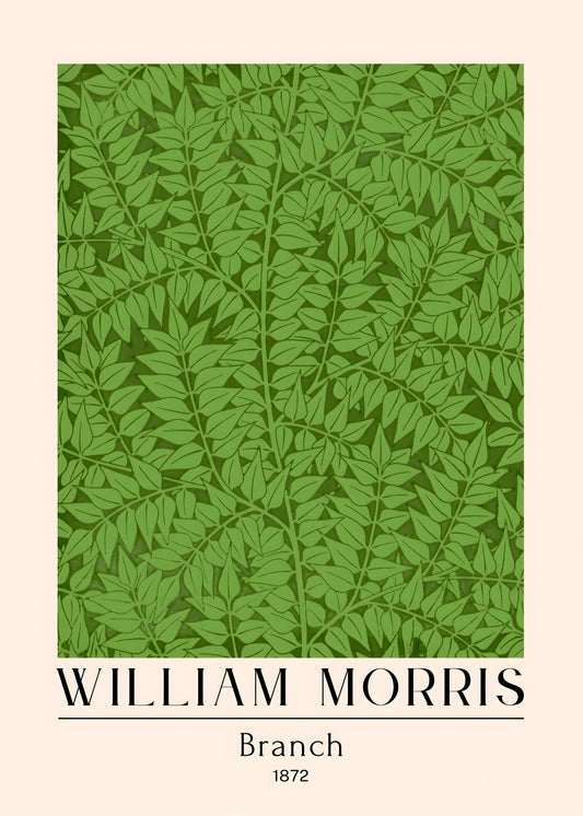 William Morris "Branch" Pattern, 1872 – Premium Art Print on Canvas