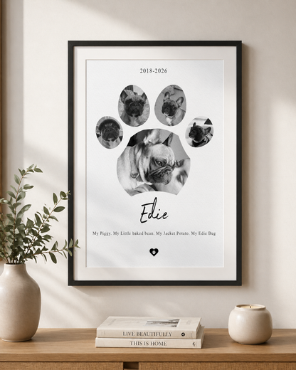 Personalised Dog Memorial Gift Photo Collage Print, Pet Loss Gift, Rainbow Bridge Tribute,Pet Remembrance Gift