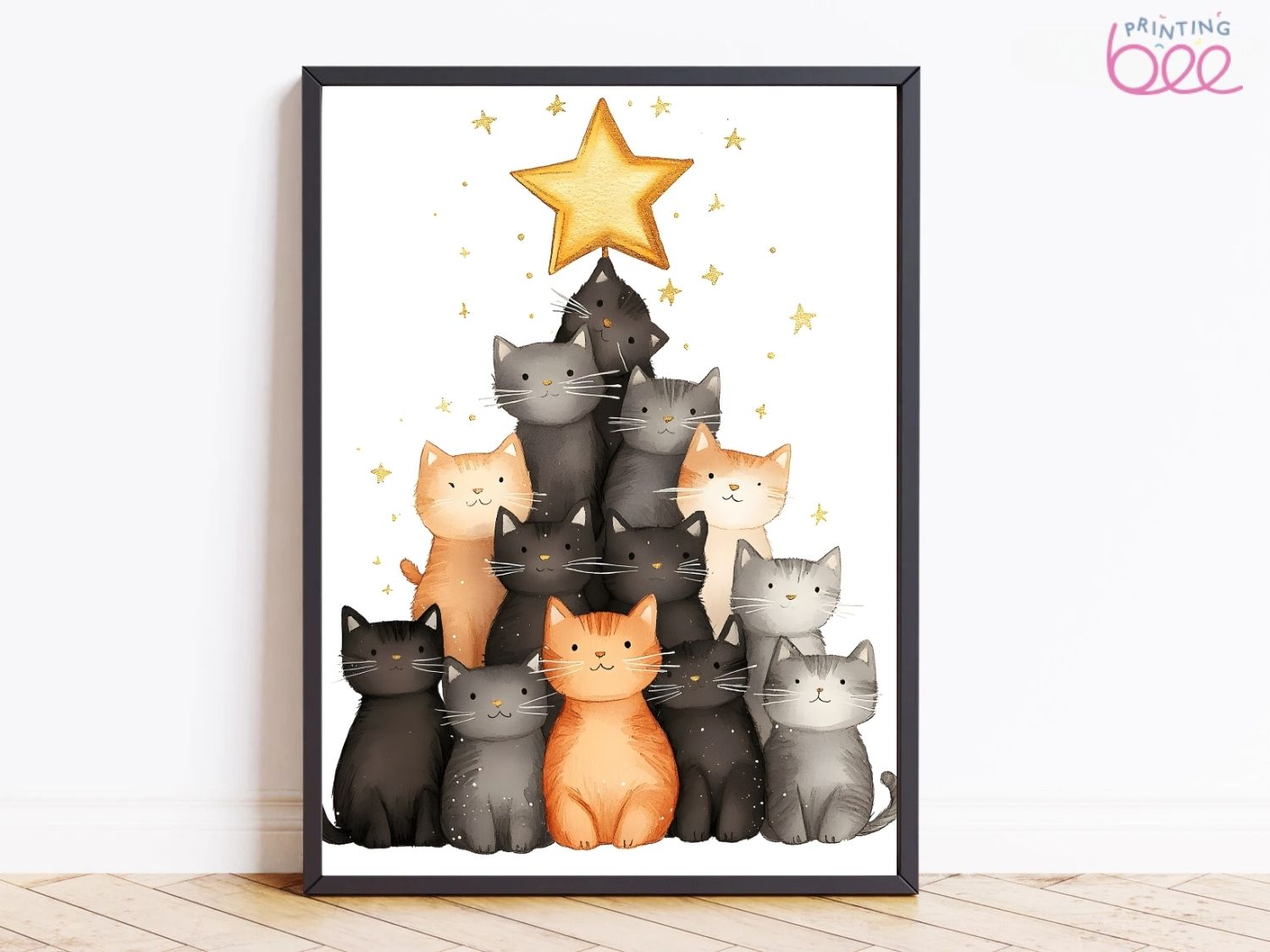 ChristmasCatTreeCanvasPrintFes