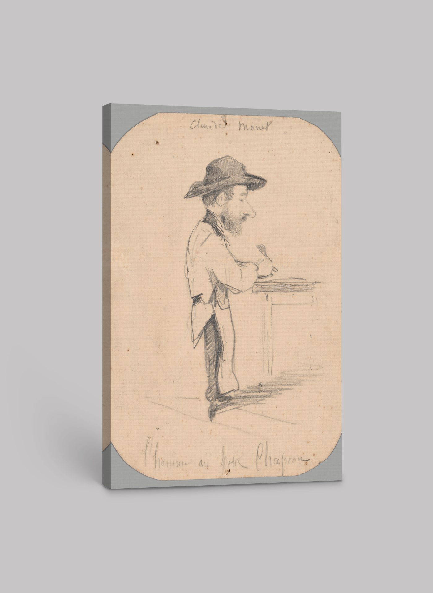 Claude Monet’s Man in a Hat - Vintage Art Print on Canvas