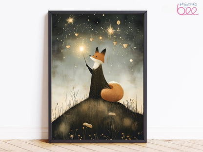 Enchanted Night Fox Canvas Art
