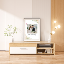 Load image into Gallery viewer, Personalised Canvas Photo Frame with Pink Lilly Florals Design
