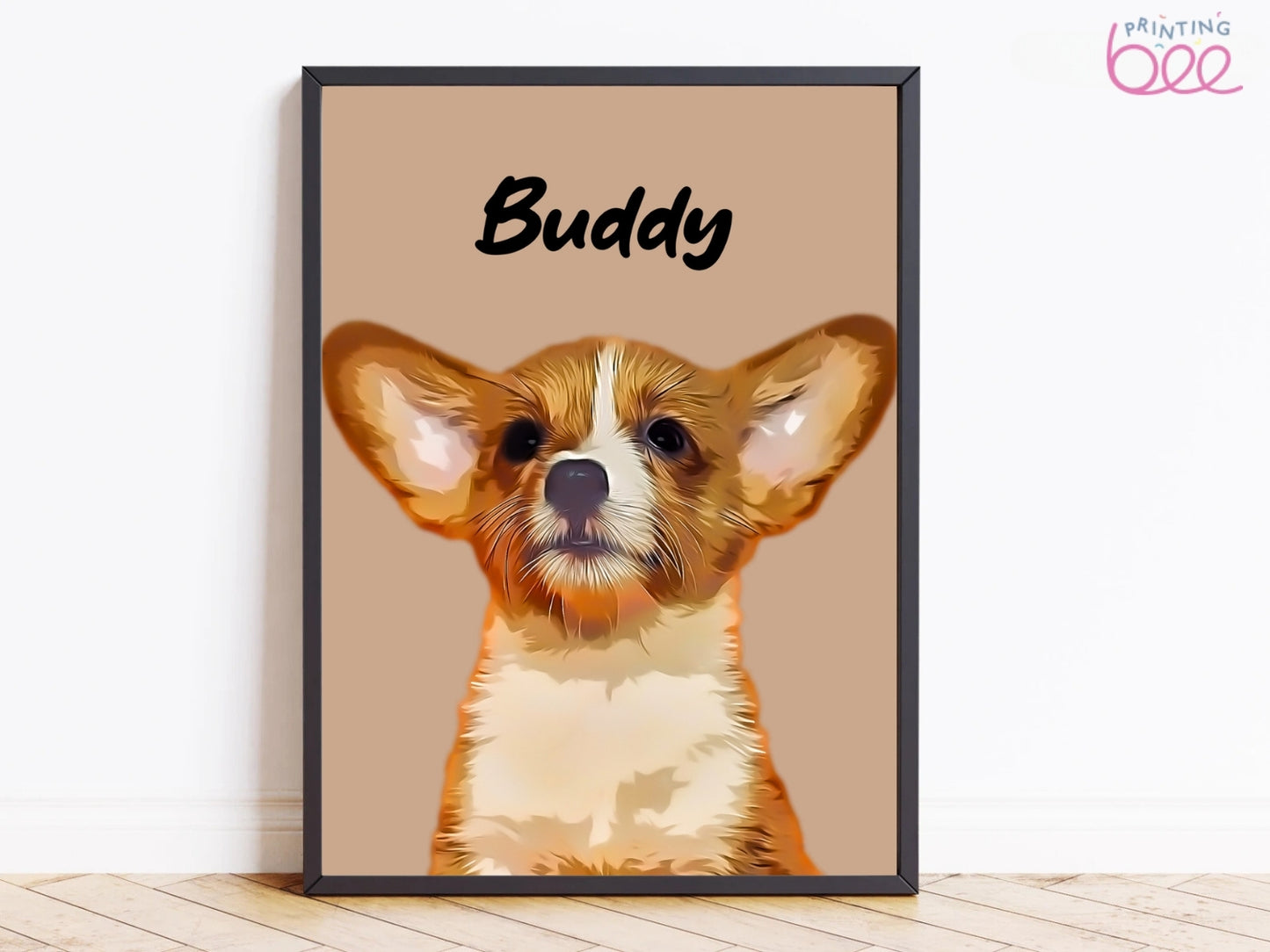 Hand-Drawn Pet Portrait | Personalised Dog & Cat Wall Art | Custom Portrait from Photo