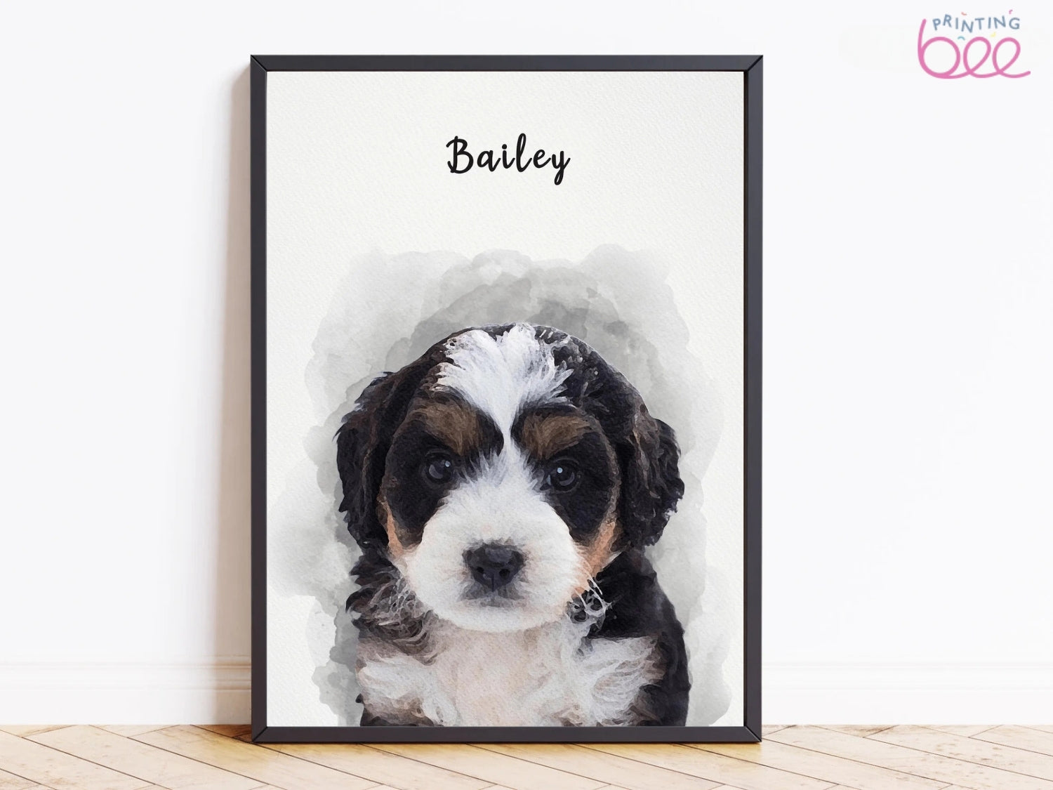 Watercolour Pet Portrait From Photo | Dog Portrait, | Pet Memorial Gift - Personalised Gift for Her