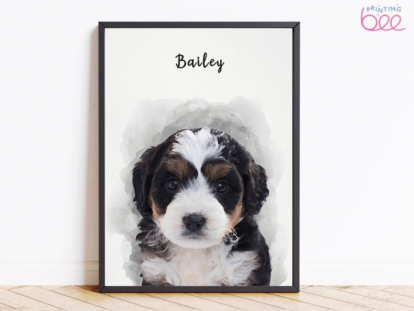 Watercolour Pet Portrait From Photo | Dog Portrait, | Pet Memorial Gift - Personalised Gift for Her