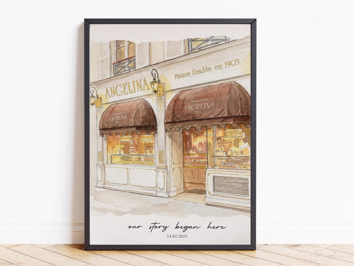 Personalised Wedding Venue Watercolour Portrait From Photo | First Date & Anniversary Gift | Custom Canvas or Framed