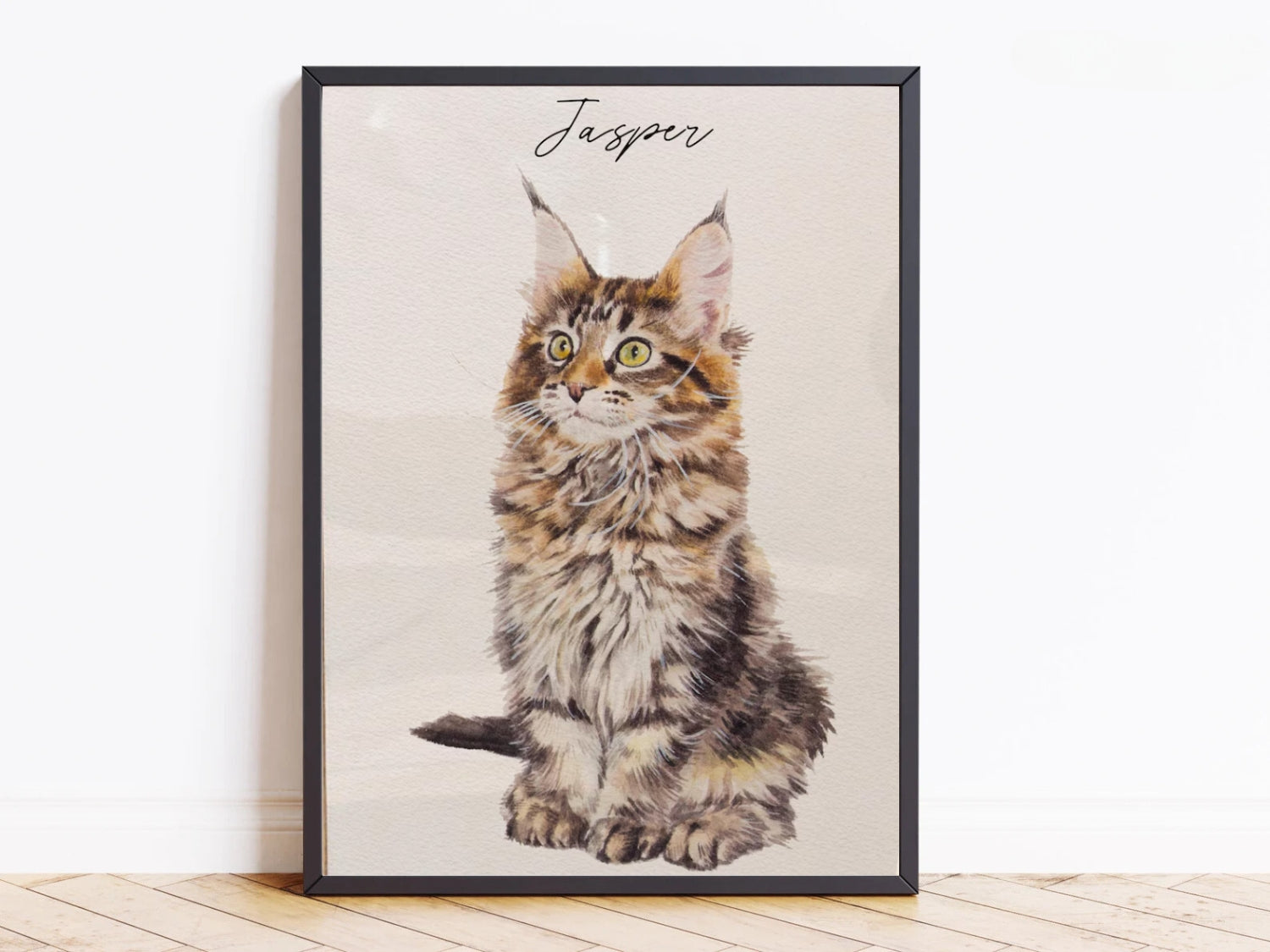 Personalised Watercolour Cat Portrait From Photo - Cat Painting Gift - Canvas, Framed, Prints