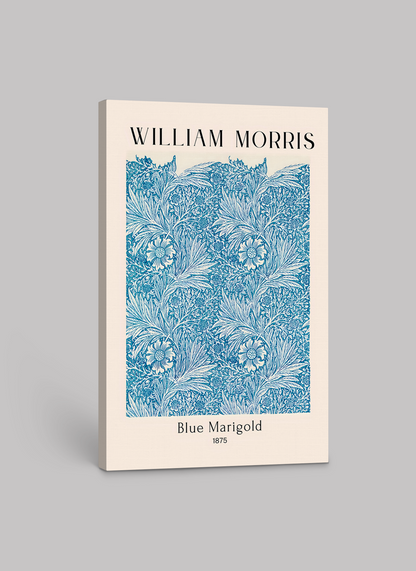 William Morris "Blue Marigold" Pattern Canvas Print (1875) - Classic Art for Elegant Interiors
